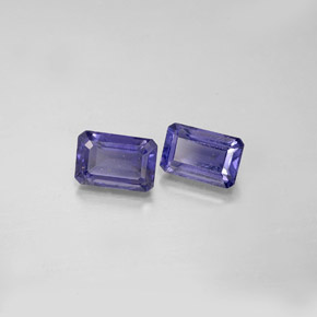 Gemme di Iolite Viola Blu naturale da  ct, Taglio smeraldo, VS