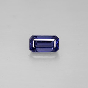 Iolite naturale blu da 0,39 ct, taglio smeraldo, VVS-VS