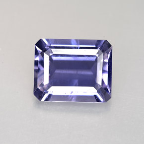 Iolite naturale blu da 2,71 ct, taglio smeraldo, VS