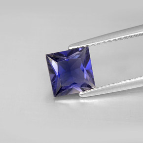 Iolite naturale blu da 1,20 ct, quadrato, VS