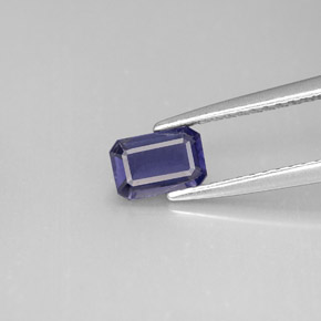Iolite Viola Blu naturale da 0.46 ct, Taglio smeraldo, VS
