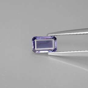 Iolite naturale blu da 0,39 ct, taglio smeraldo, VS