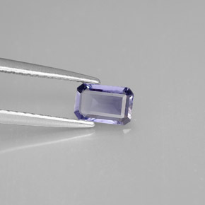 Iolite naturale blu da 0,39 ct, taglio smeraldo, VS