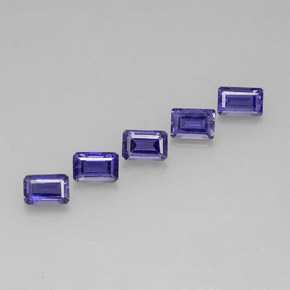 Iolite naturale blu da  ct, taglio smeraldo, VVS-VS