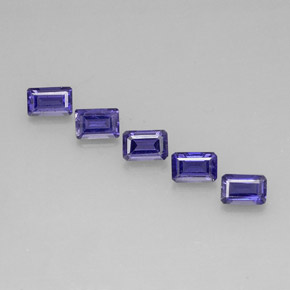 Iolite naturale blu da  ct, taglio smeraldo, VVS-VS