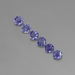 Iolite naturale blu da  ct, taglio rotondo, VVS-VS