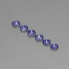Iolite naturale blu da  ct, taglio rotondo, VVS-VS