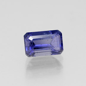 Iolite naturale viola da 0,58 ct, taglio smeraldo, VS-SI