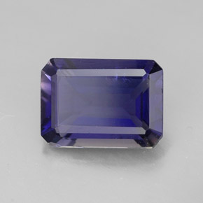 Iolite naturale blu da 1,08 ct, taglio smeraldo, VVS-VS