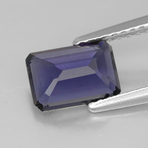 Iolite naturale blu da 1,08 ct, taglio smeraldo, VVS-VS