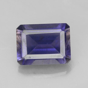 Iolite naturale blu da 1,53 ct, taglio smeraldo, VS