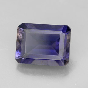 Iolite naturale blu da 1,53 ct, taglio smeraldo, VS