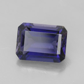 Iolite Viola Blu naturale da 1.41 ct, Taglio smeraldo, VVS-VS
