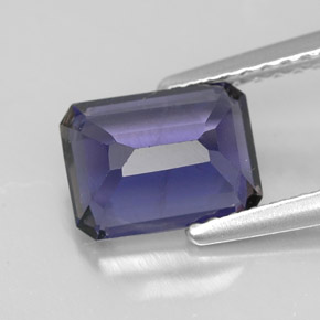 Iolite Viola Blu naturale da 1.41 ct, Taglio smeraldo, VVS-VS