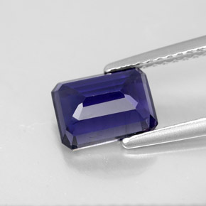 Iolite Viola Blu naturale da 1.57 ct, Taglio smeraldo, VS