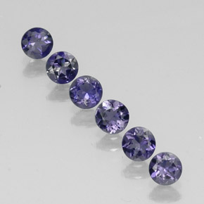 Iolite naturale blu da  ct, taglio rotondo, VVS-VS