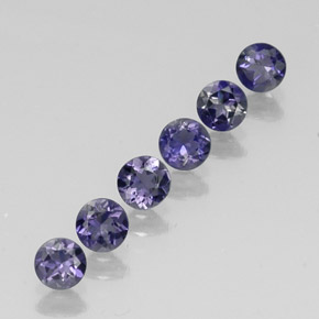Iolite naturale blu da  ct, taglio rotondo, VVS-VS