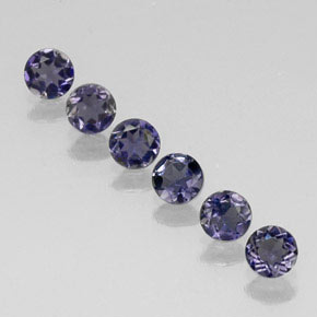 Iolite naturale blu da  ct, taglio rotondo, VVS-VS