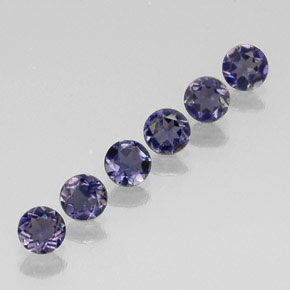 Iolite naturale blu da  ct, taglio rotondo, VVS-VS