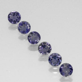 Iolite naturale blu da  ct, taglio rotondo, VVS-VS