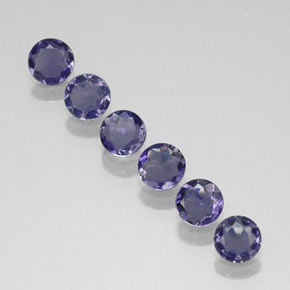 Iolite naturale blu da  ct, taglio rotondo, VVS-VS