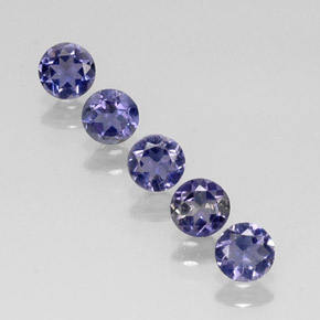 Iolite naturale blu da  ct, taglio rotondo, VVS-VS