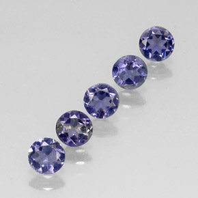 Iolite naturale blu da  ct, taglio rotondo, VVS-VS