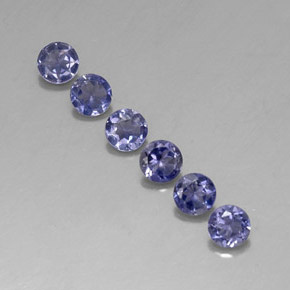 Iolite naturale blu da  ct, taglio rotondo, VVS-VS