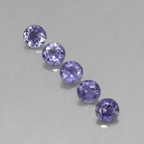 Iolite naturale blu da  ct, taglio rotondo, VVS-VS
