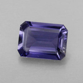 Iolite naturale blu da 1,14 ct, taglio smeraldo, VVS-VS