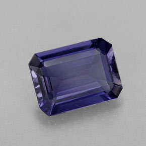 Iolite naturale blu da 1,14 ct, taglio smeraldo, VVS-VS