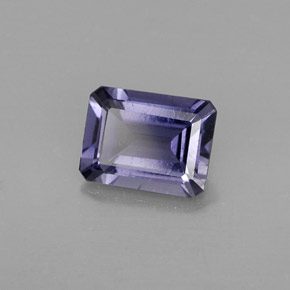 Iolite naturale blu da 1,25 ct, taglio smeraldo, VS