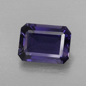Iolite naturale viola da 1,27 ct, taglio smeraldo, VVS-VS