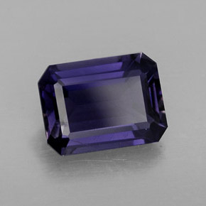 Iolite naturale viola da 1,27 ct, taglio smeraldo, VVS-VS