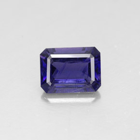 Iolite Viola Blu naturale da 1.35 ct, Taglio smeraldo, VS-SI