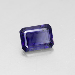 Iolite Viola Blu naturale da 1.35 ct, Taglio smeraldo, VS-SI