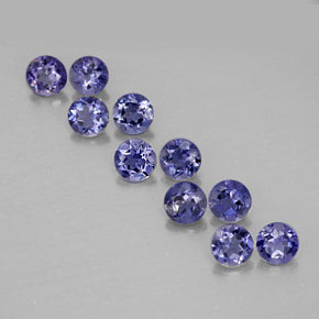 Iolite naturale blu da  ct, taglio rotondo, VVS-VS