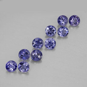 Iolite naturale blu da  ct, taglio rotondo, VVS-VS