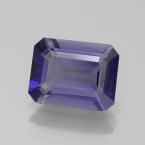 Iolite naturale blu da 1,15 ct, taglio smeraldo, VS-SI