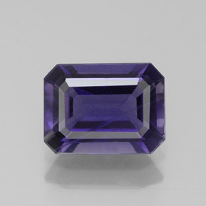 Iolite naturale blu da 1,10 ct, taglio smeraldo, VS