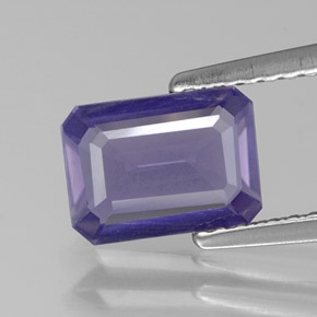 Iolite Viola Blu naturale da 0.91 ct, Taglio smeraldo, VVS-VS