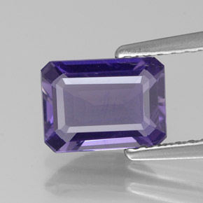 Iolite naturale blu da 1,06 ct, taglio smeraldo, VVS-VS