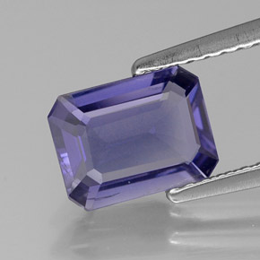 Iolite naturale blu da 1,04 ct, taglio smeraldo, VS-SI