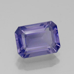 Iolite naturale blu da 1,14 ct, taglio smeraldo, VS