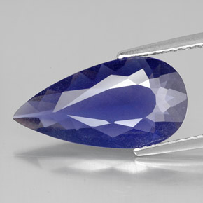 Iolite naturale blu da 3,37 ct, taglio a pera, VS