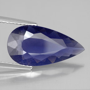 Iolite naturale blu da 3,37 ct, taglio a pera, VS