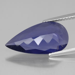 Iolite naturale blu da 3,37 ct, taglio a pera, VS