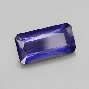 Iolite naturale blu da 2,36 ct, taglio smeraldo, VS-SI