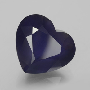 Iolite naturale blu da 7,41 ct, a forma di cuore, VS-SI