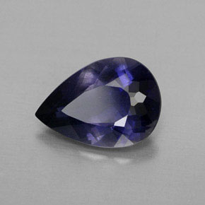Iolite naturale blu da 1,51 ct, taglio a pera, VS-SI